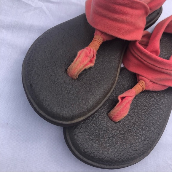 Sanuk Yoga Sling Sandals 11 women salmon pink slip on soft - Picture 4 of 7